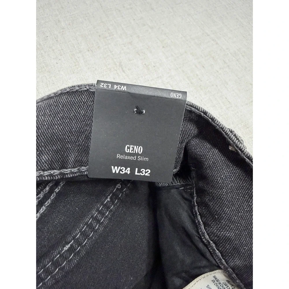 True Religion Geno Big T Flap Jeans Grey Wash Slim Fit Mens 34x32 NWT